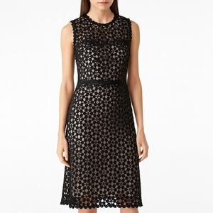 Elie Tahari Ophelia Lace Fit & Flare Sleeveless Dress Black 10 NWT